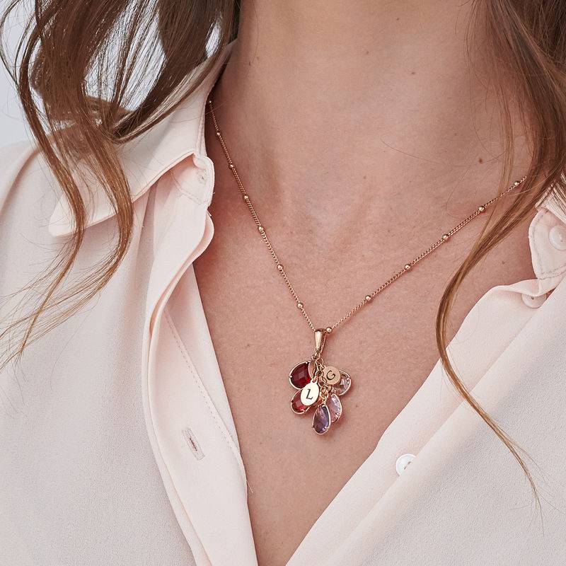 Custom Birthstone Drop Necklace for Mom in Rose Gold Plating-4 product photo