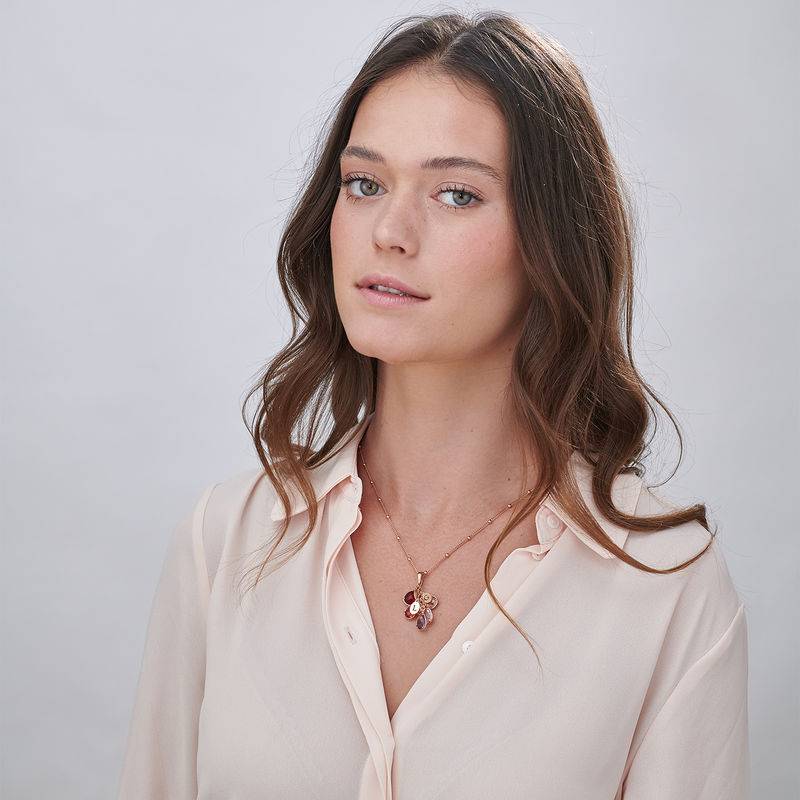 Custom Birthstone Drop Necklace for Mom in Rose Gold Plating-3 product photo