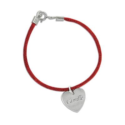 Custom Engraved Mother Bracelet with Silver Charm-1 product photo