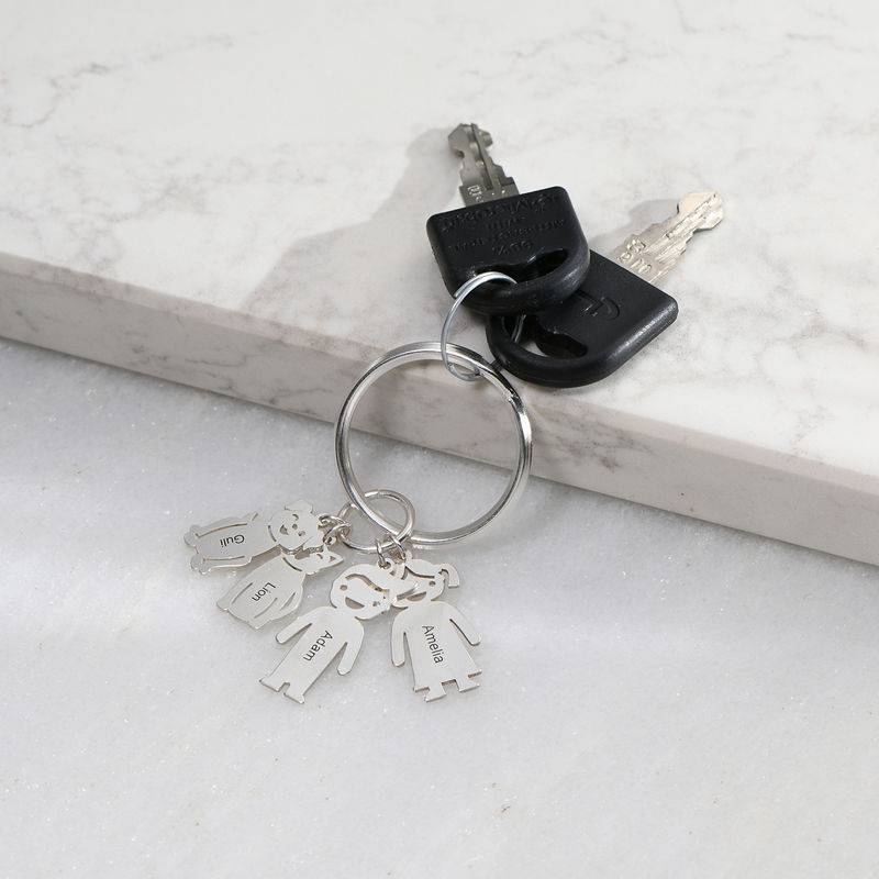 Custom Keychain with Engraved Kids and Pets Charms-2 Custom Keychain with Engraved Kids and Pets Charms-2 product photo