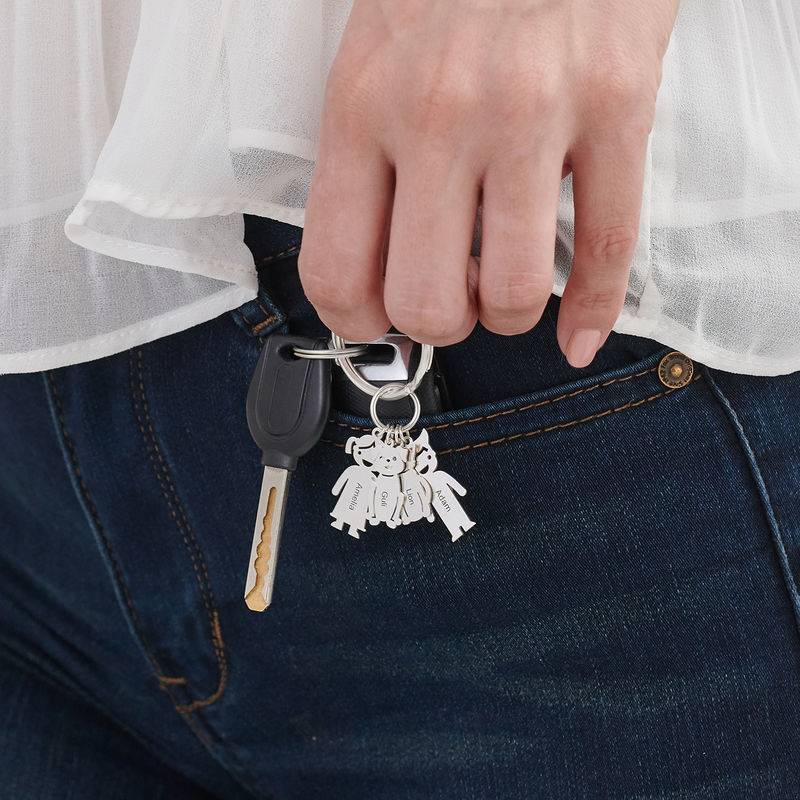 Custom Keychain with Engraved Kids and Pets Charms-4 Custom Keychain with Engraved Kids and Pets Charms-4 product photo