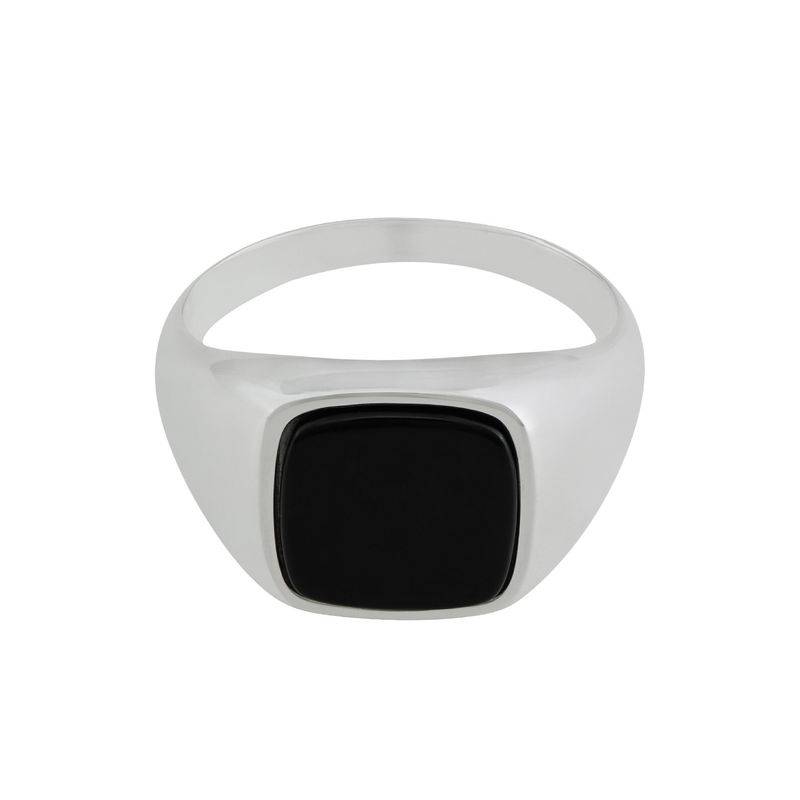 Custom Onyx Stone Signet Ring in Sterling Silver for Men-2 product photo
