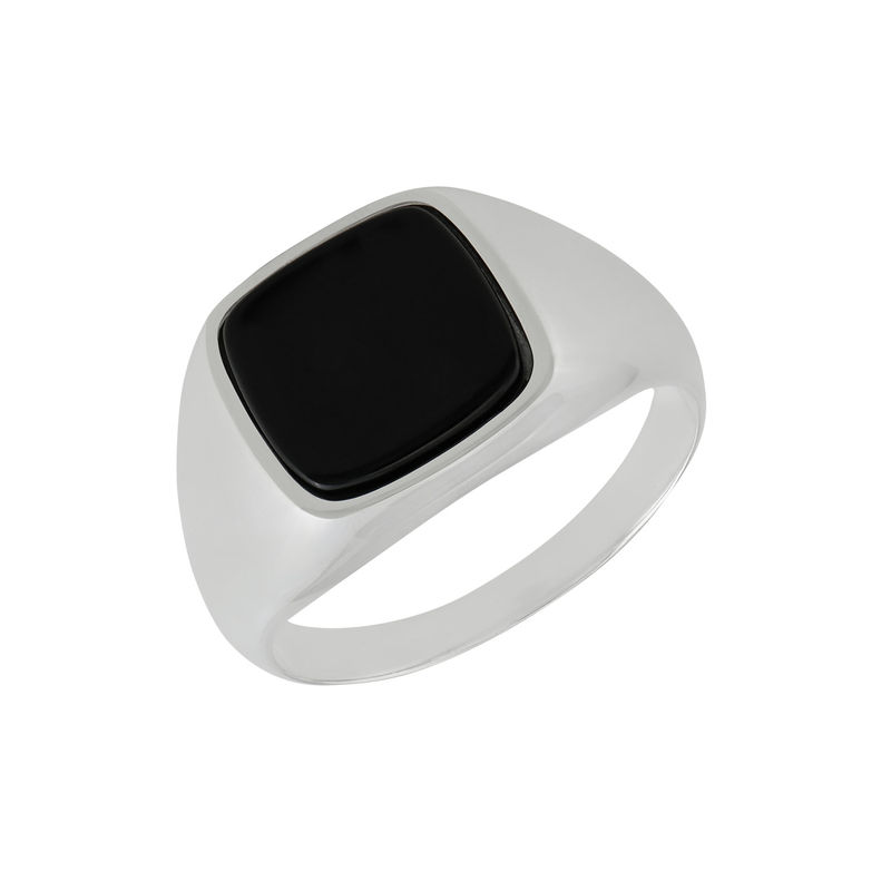 Custom Onyx Stone Signet Ring in Sterling Silver for Men-1 product photo