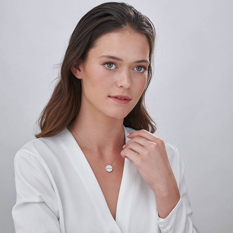 Custom Thick Disc Necklace in Sterling Silver-5 product photo