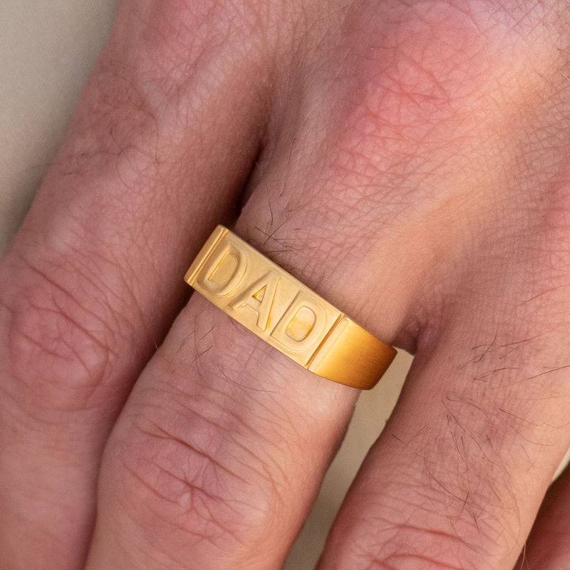 Dad Ring with Backside Engraving in 18K Gold Plating-4 product photo