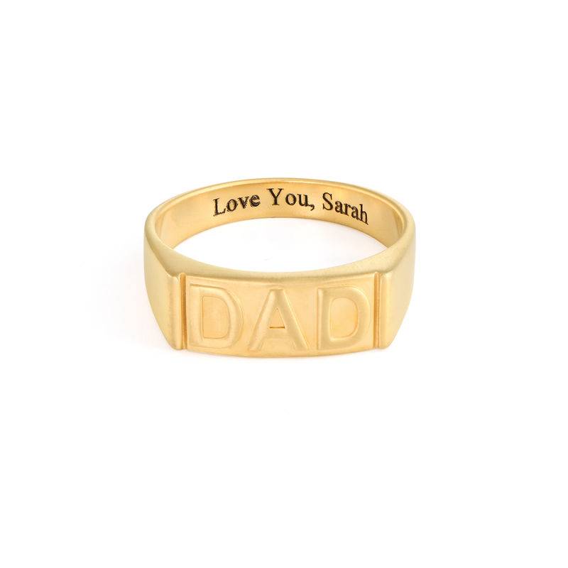 Dad Ring with Backside Engraving in 18K Gold Plating-2 product photo