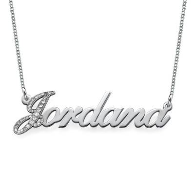 Diamond Capital Letter 14k White Gold Name Necklace-1 product photo