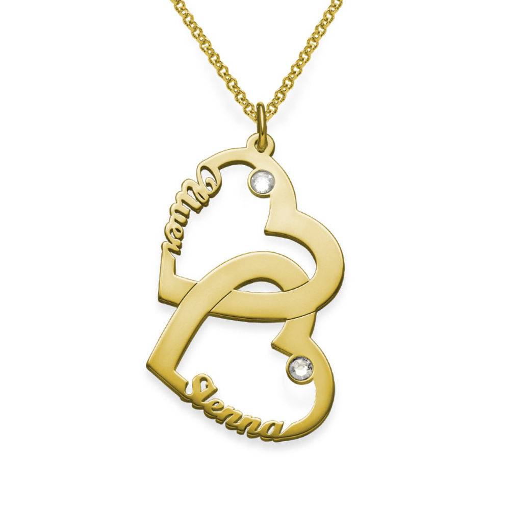 Diamond Heart in Heart Necklace in 18k Gold Plating-1 product photo