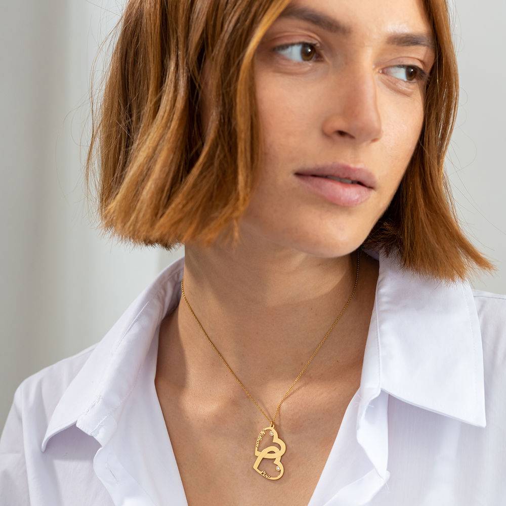 Diamond Heart in Heart Necklace in Gold Vermeil-2 product photo