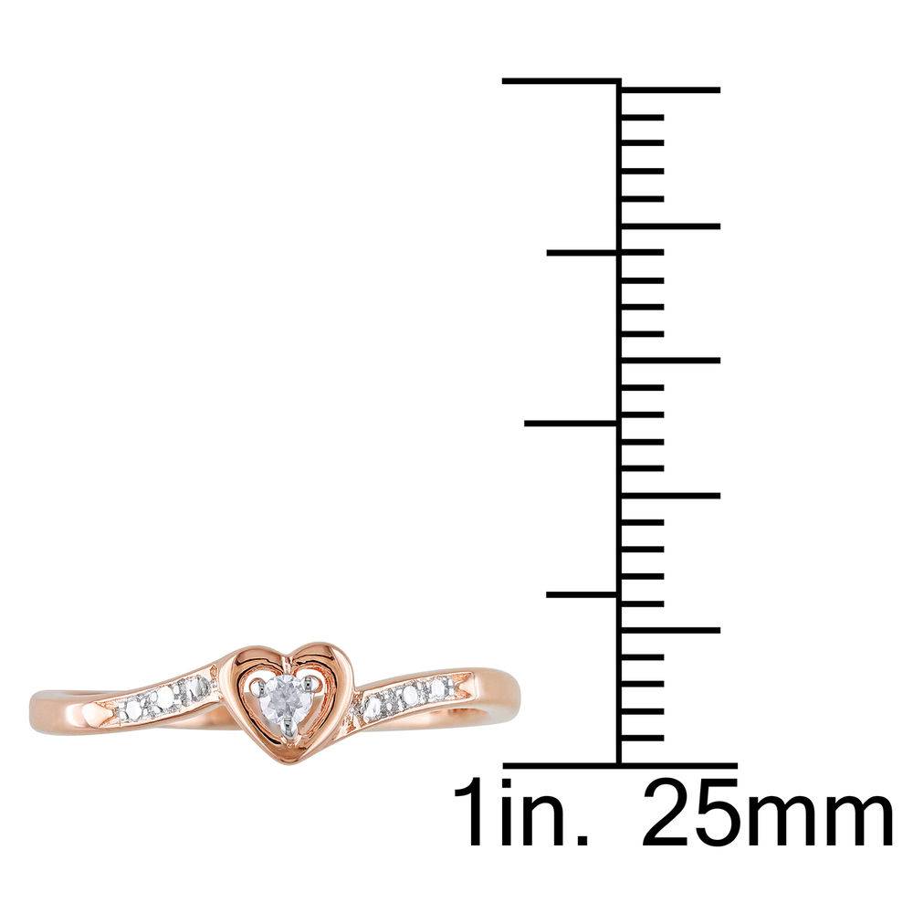 Diamond Heart Ring in Rose Gold Plated Sterling Silver-5 product photo