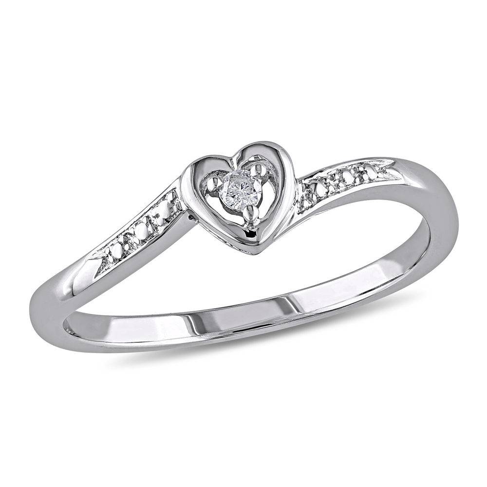 Diamond Heart Ring in Sterling Silver-1 product photo