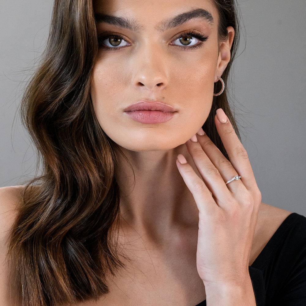 Diamond Heart Ring in Sterling Silver-4 product photo