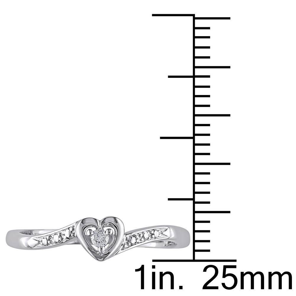 Diamond Heart Ring in Sterling Silver-5 product photo
