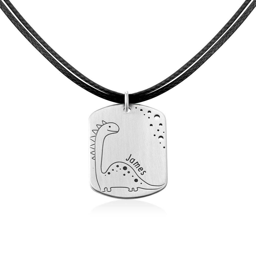 Dinosaur Custom Dog Tag in Sterling Silver-3 Dinosaur Custom Dog Tag in Sterling Silver-3 product photo