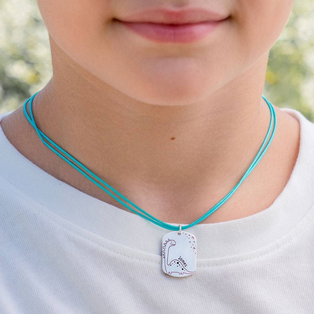 Dinosaur Custom Dog Tag in Sterling Silver-4 Dinosaur Custom Dog Tag in Sterling Silver-4 product photo