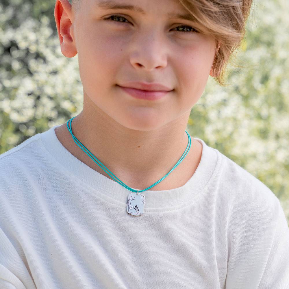 Dinosaur Custom Dog Tag in Sterling Silver-5 Dinosaur Custom Dog Tag in Sterling Silver-5 product photo