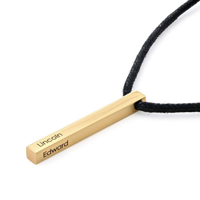 Engraved 3D Bar Name Necklace for Men in 18k Gold Vermeil-2 product photo