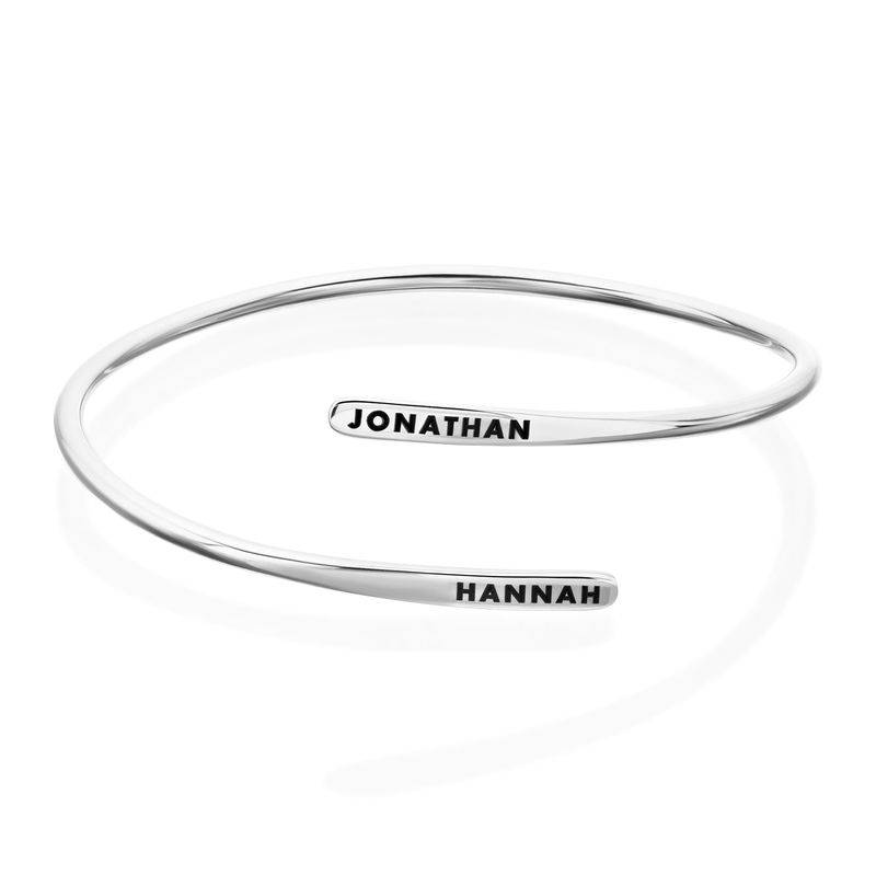 Engraved Adjustable Silver Cuff Bracelet-1 product photo