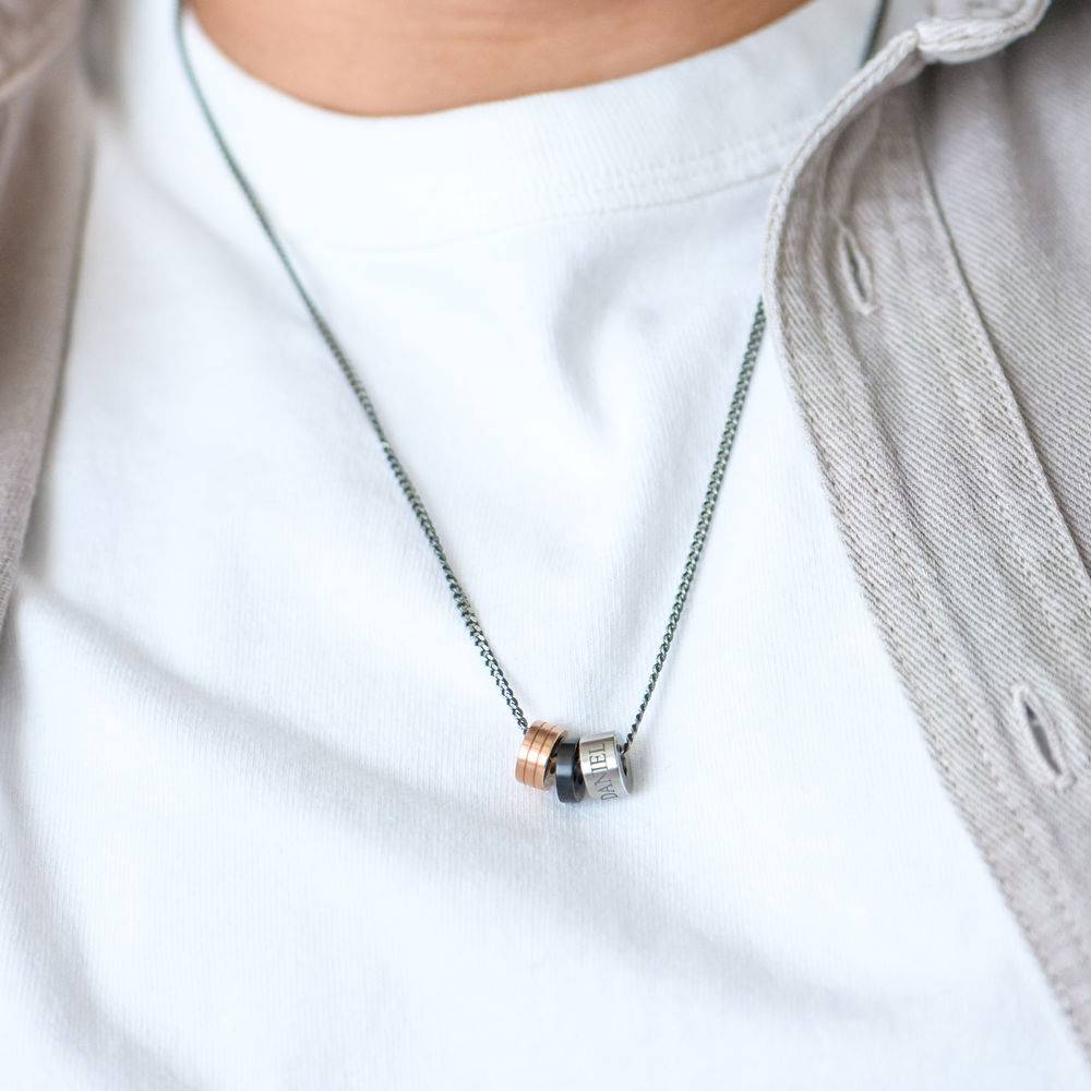 Engraved Beads Necklace for Men-4 product photo