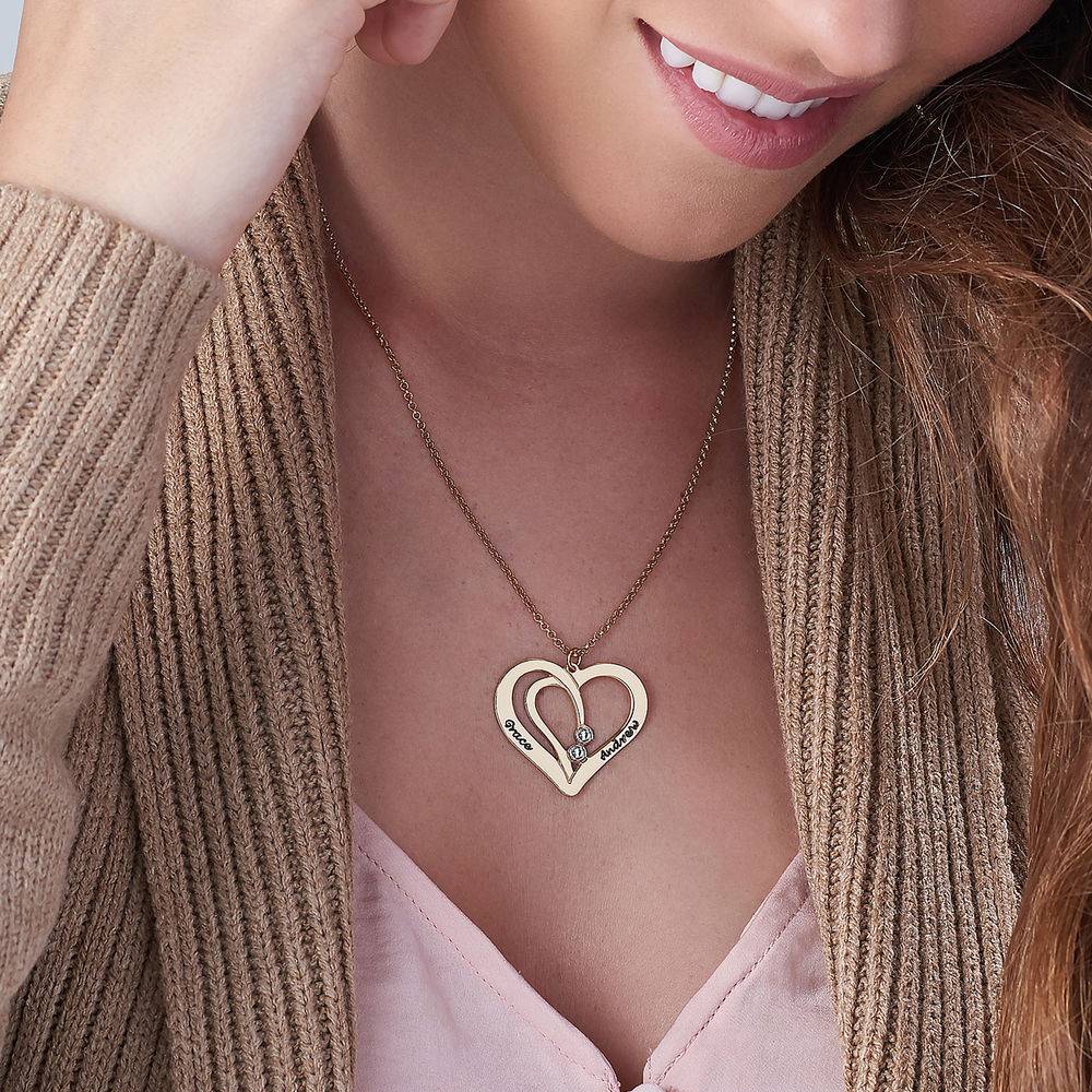 Engraved Couples Necklace in 18k Gold Plated with Diamond-3 product photo
