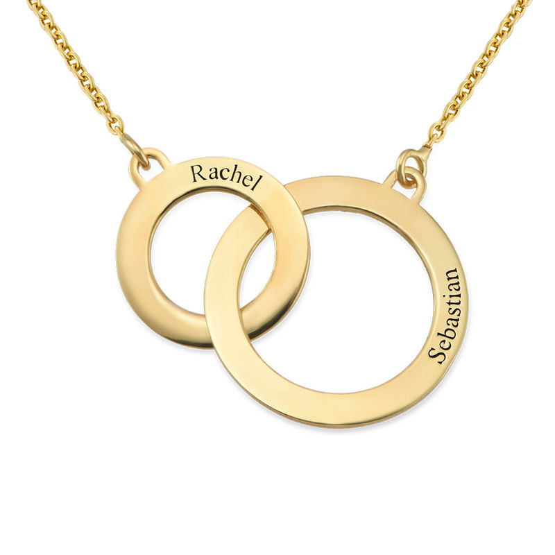 Engraved Eternity Circles Necklace in Gold Plating-1 product photo