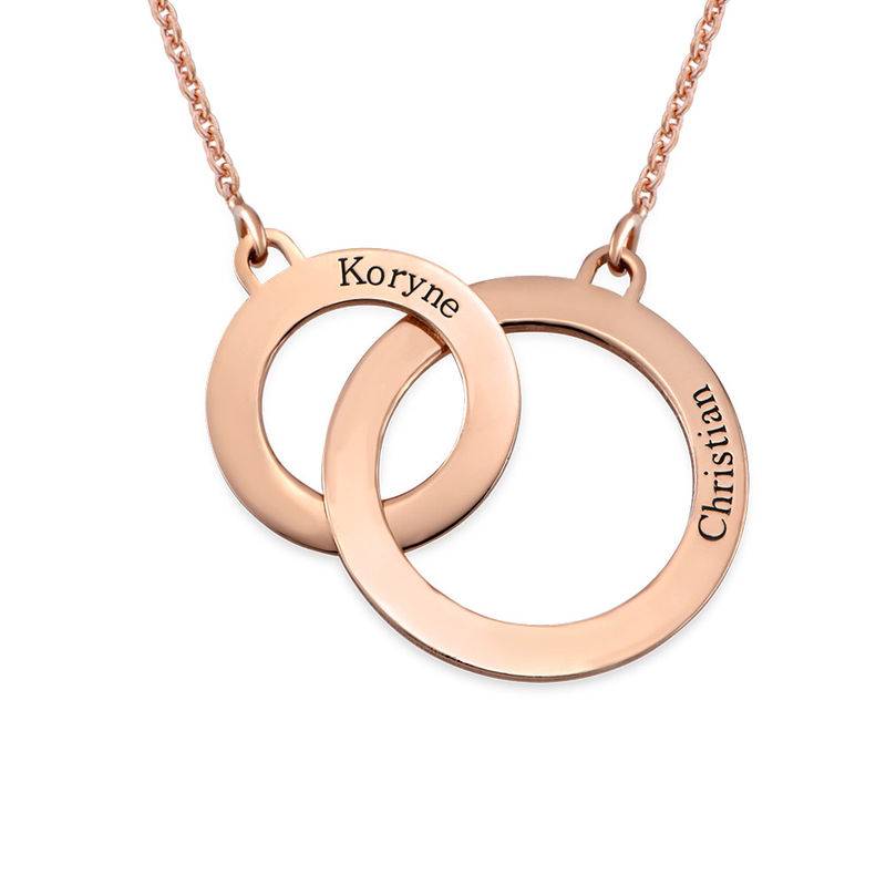 Engraved Eternity Circles Necklace in Rose Gold Plating-1 Engraved Eternity Circles Necklace in Rose Gold Plating-1 product photo
