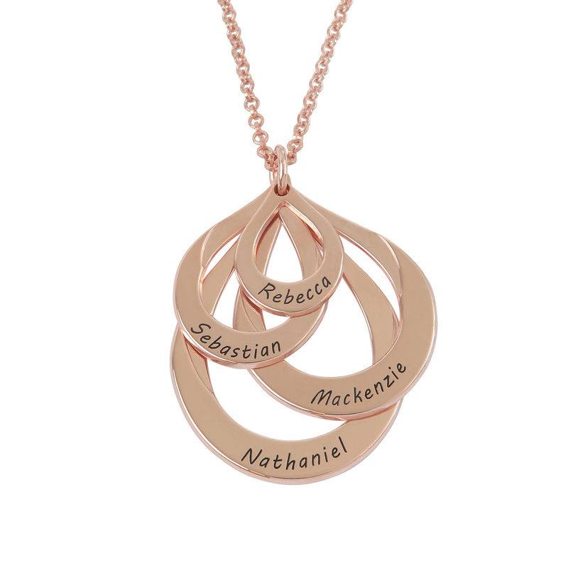 Engraved Family Necklace - Four Drops in Rose Gold Plating-2 product photo
