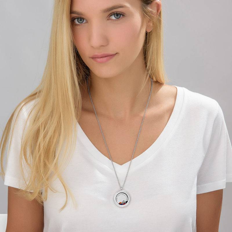 Engraved Floating Charms Locket - "For Mom or Grandma"-5 product photo