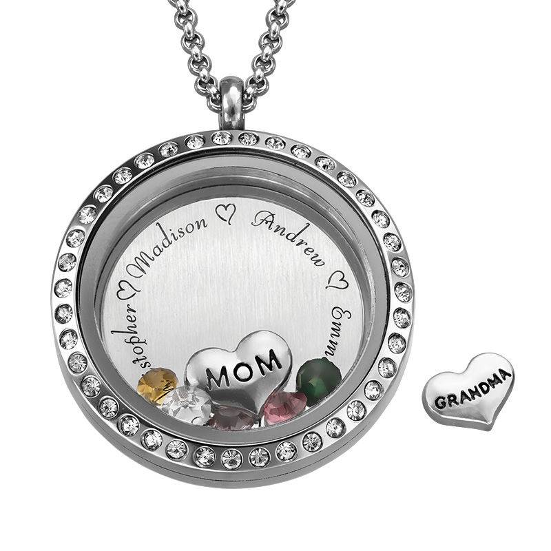 Engraved Floating Charms Locket - "For Mom or Grandma"-1 product photo