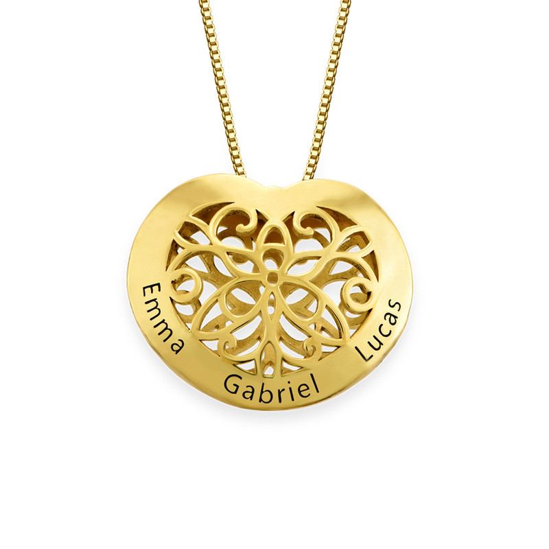 Engraved Heart Necklace in Gold Plating-1 product photo