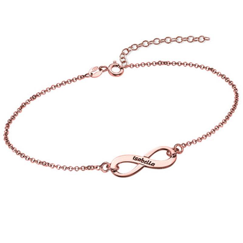 Engraved Infinity Bracelet with Rose Gold Plating-1 product photo