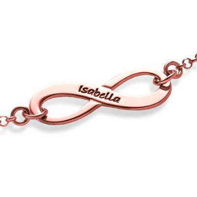 Engraved Infinity Bracelet with Rose Gold Plating-2 product photo