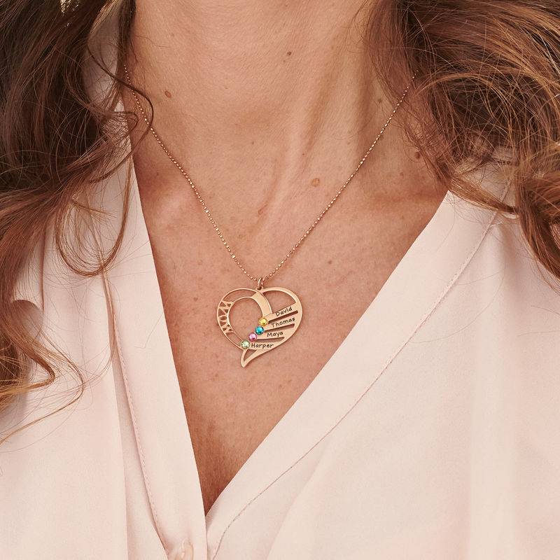 Engraved Mom Birthstone Necklace in Vermeil-6 product photo