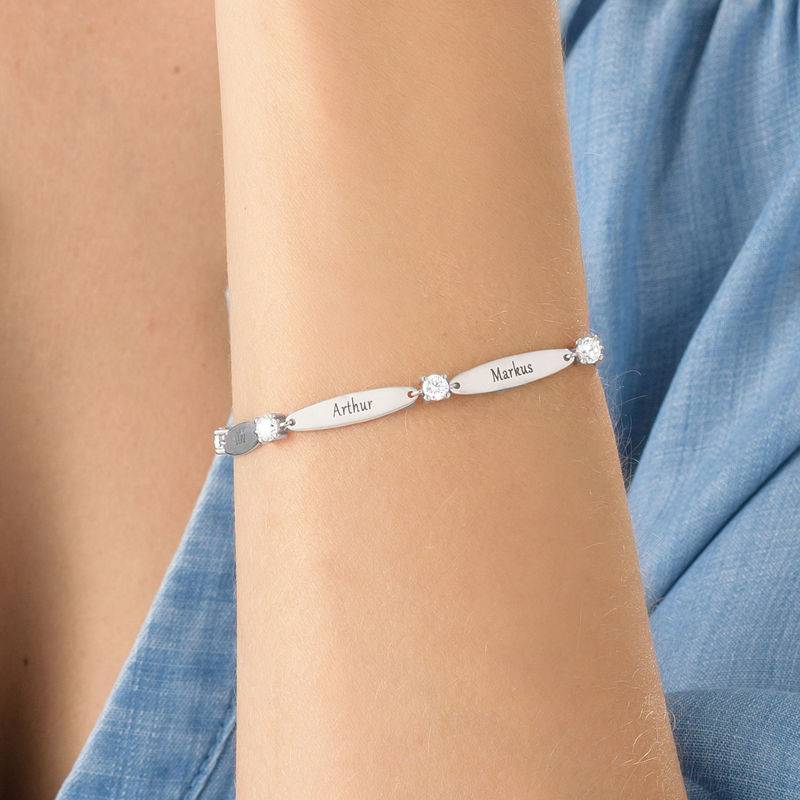 Engraved Mother Bracelet with Cubic Zirconia-2 Engraved Mother Bracelet with Cubic Zirconia-2 product photo