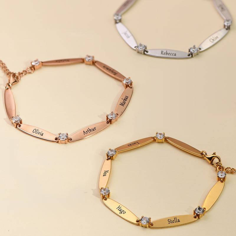 Engraved Mother Bracelet with Cubic Zirconia-3 Engraved Mother Bracelet with Cubic Zirconia-3 product photo