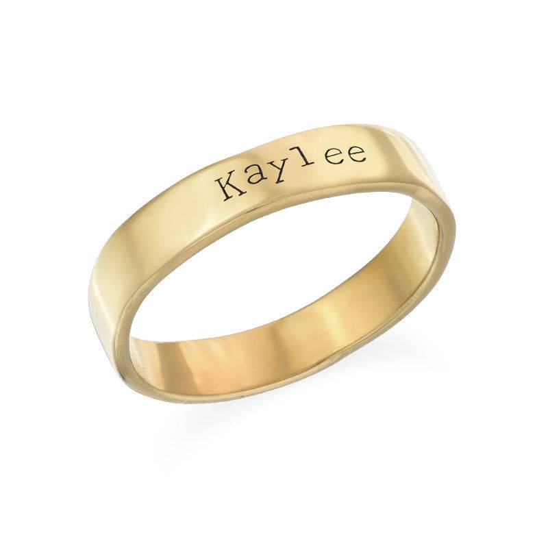 Engraved Name Ring - Hand Stamped Style with Gold Plating-1 Engraved Name Ring - Hand Stamped Style with Gold Plating-1 product photo