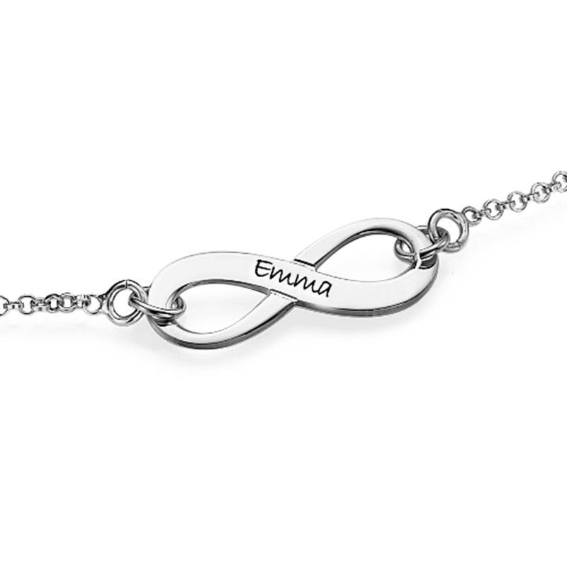Engraved Silver Infinity Bracelet-2 product photo