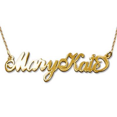 Extra Thick Two Capital Letter 14k Gold Name Necklace-1 product photo