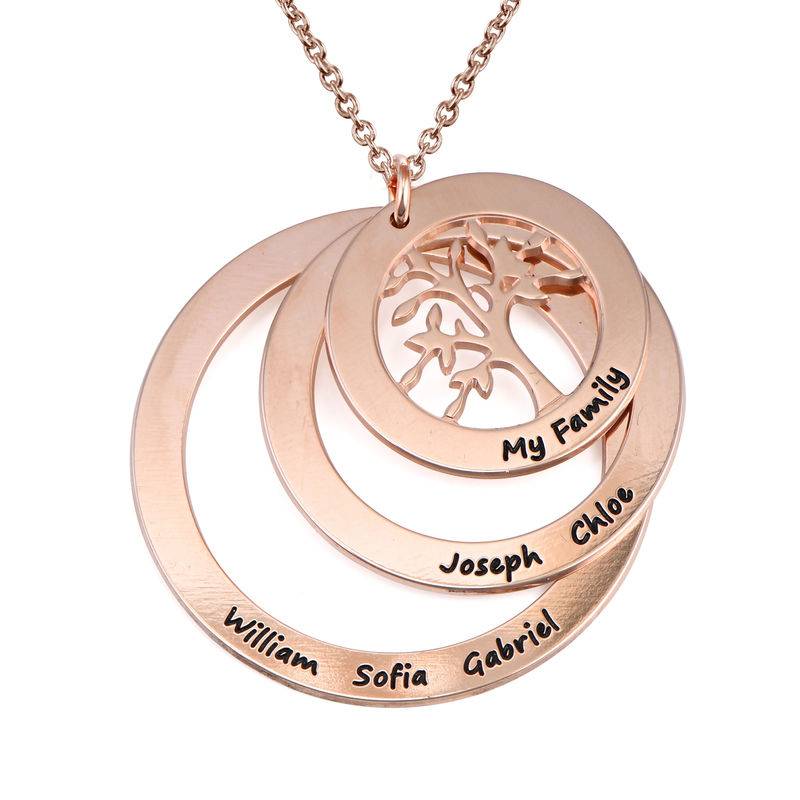 Family Circle Necklace with Hanging Family Tree in Rose Gold Plated-2 Family Circle Necklace with Hanging Family Tree in Rose Gold Plated-2 product photo