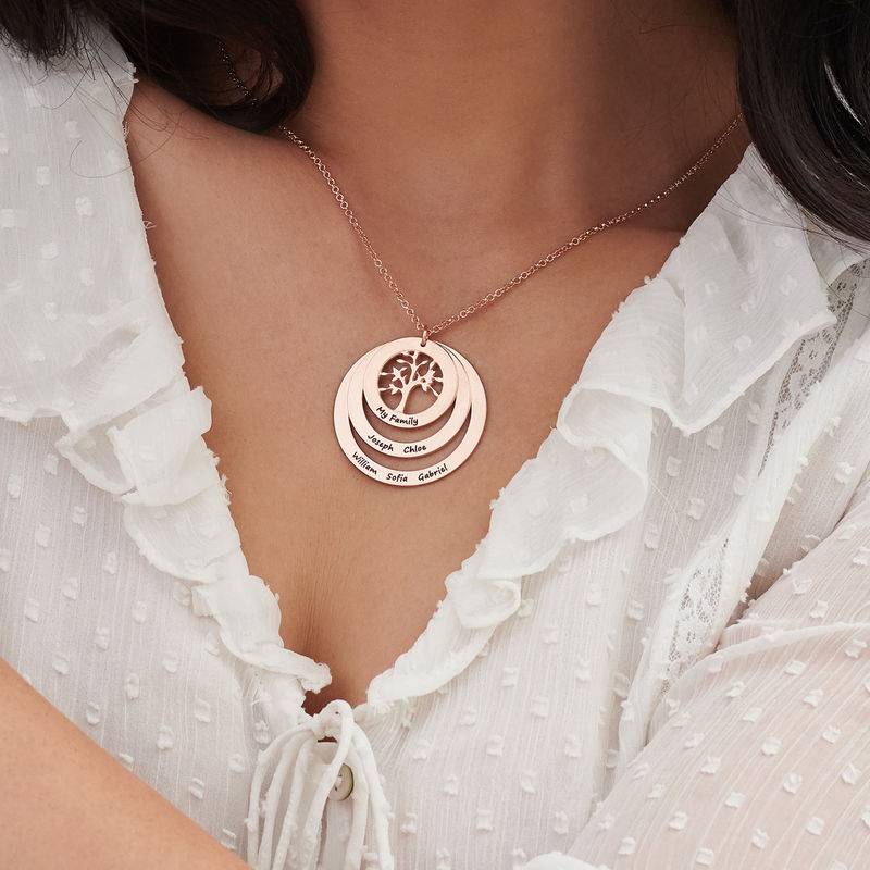 Family Circle Necklace with Hanging Family Tree in Rose Gold Plated-4 Family Circle Necklace with Hanging Family Tree in Rose Gold Plated-4 product photo