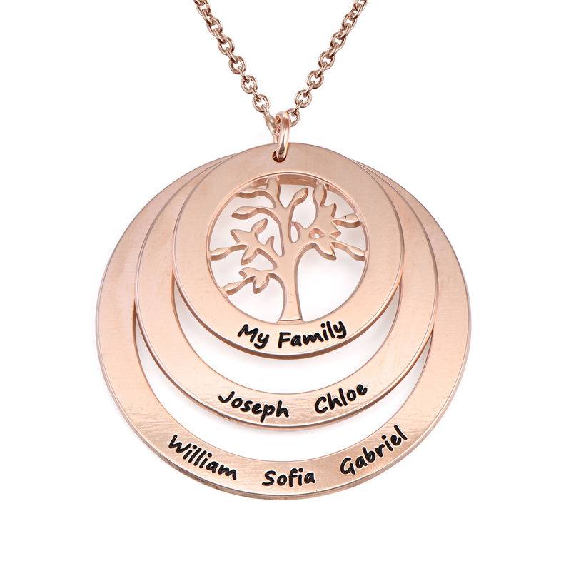 Family Circle Necklace with Hanging Family Tree in Rose Gold Plated-1 Family Circle Necklace with Hanging Family Tree in Rose Gold Plated-1 product photo