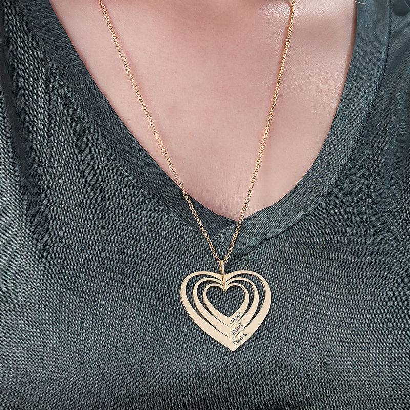 Family Hearts necklace in Gold Plating-4 product photo
