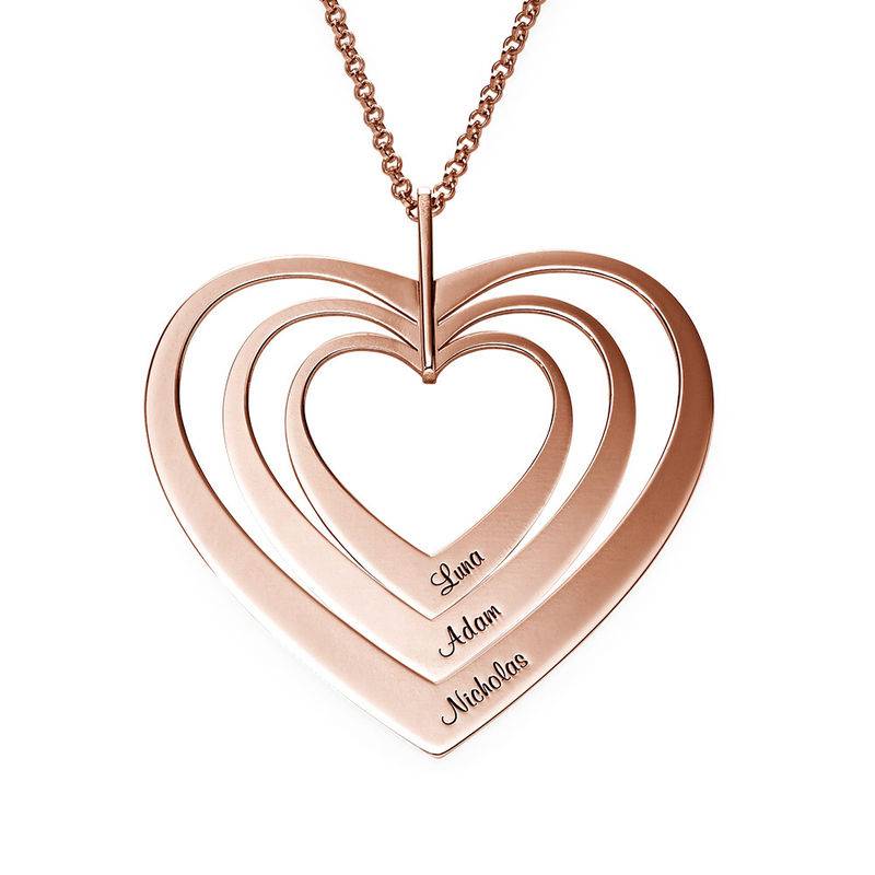 Family Hearts necklace in Rose Gold Plating-1 product photo