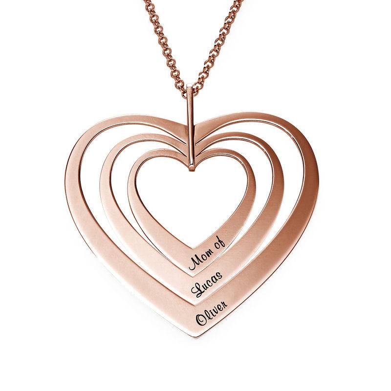 Family Hearts necklace in Rose Gold Plating-2 product photo