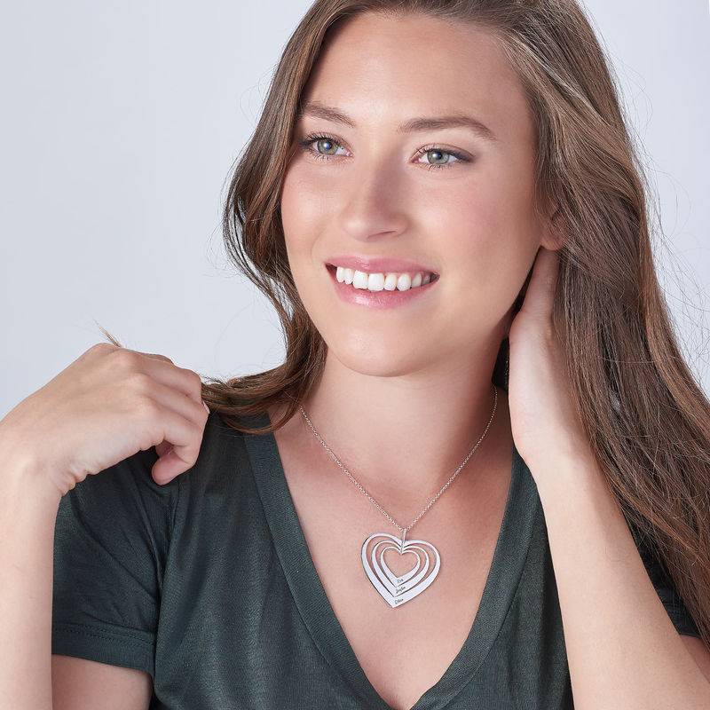 Family Hearts necklace in Sterling Silver-3 product photo