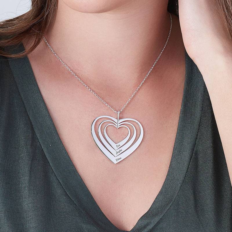 Family Hearts necklace in Sterling Silver-4 product photo