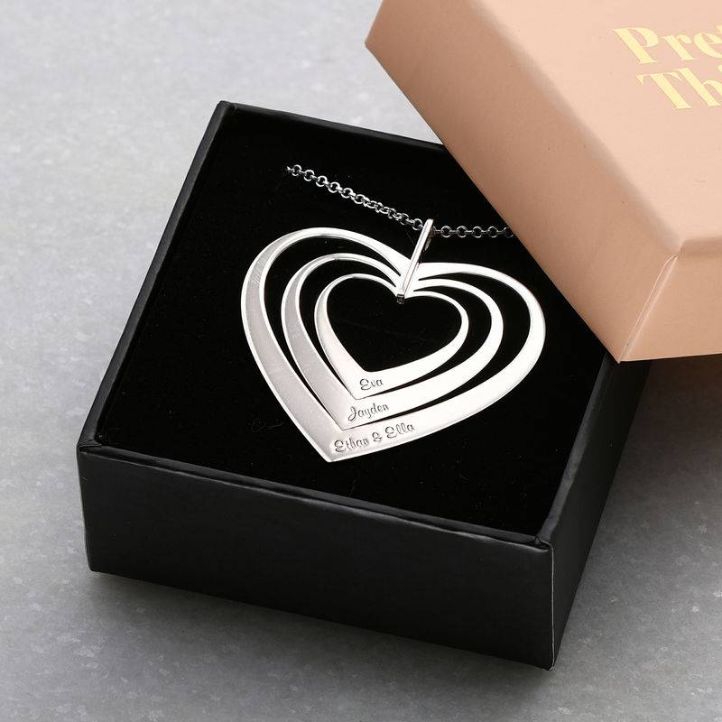 Family Hearts necklace in Sterling Silver-5 product photo