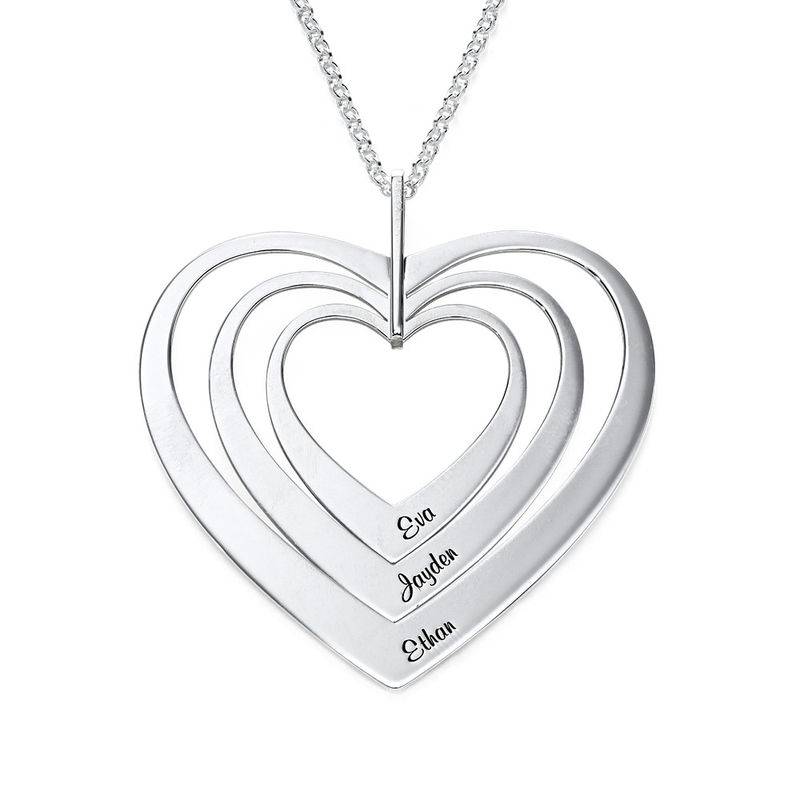 Family Hearts necklace in Sterling Silver-1 product photo
