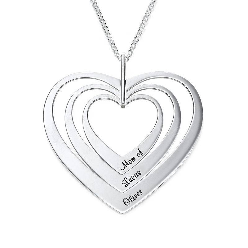Family Hearts necklace in Sterling Silver-2 product photo