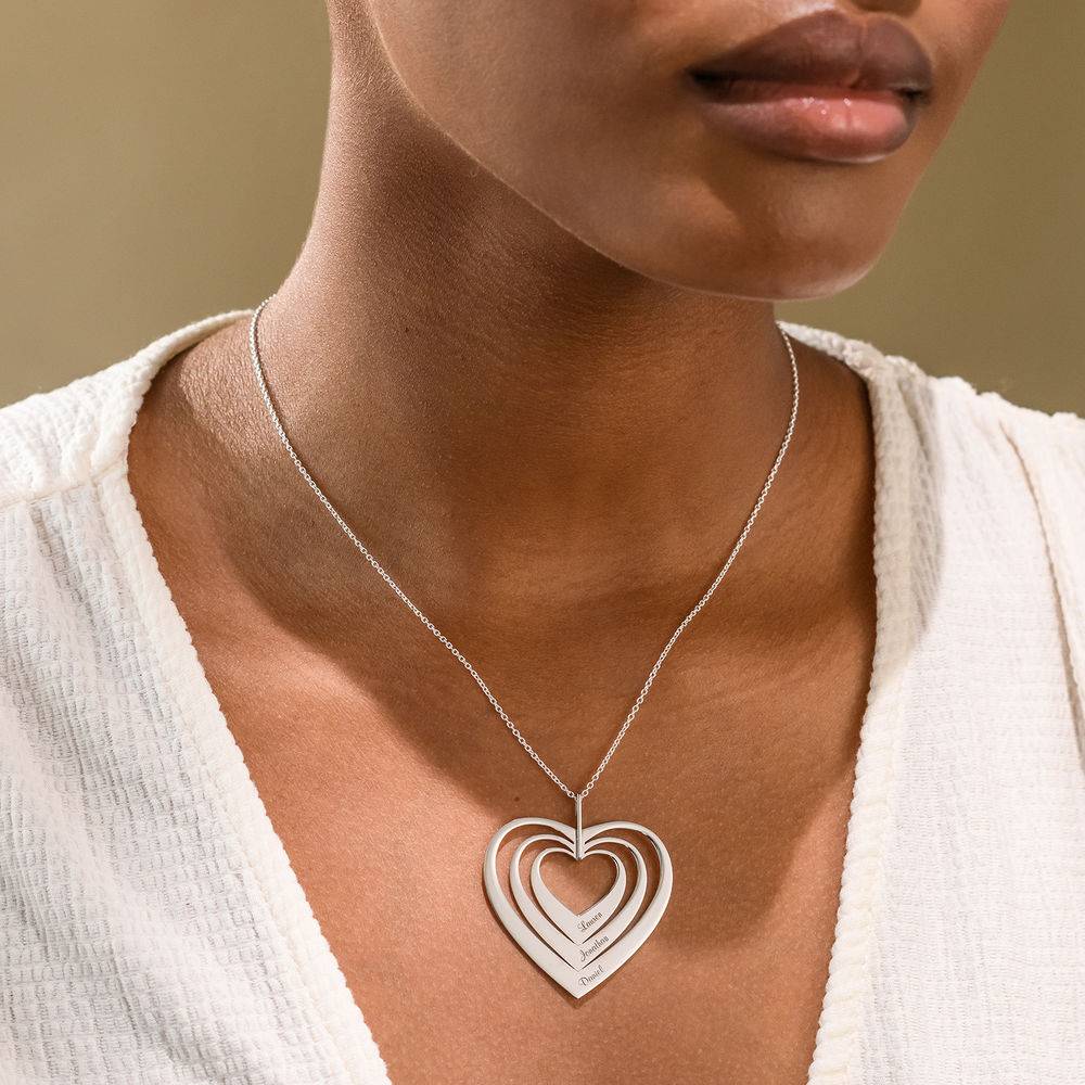 Family Hearts necklace in White Gold-2 product photo